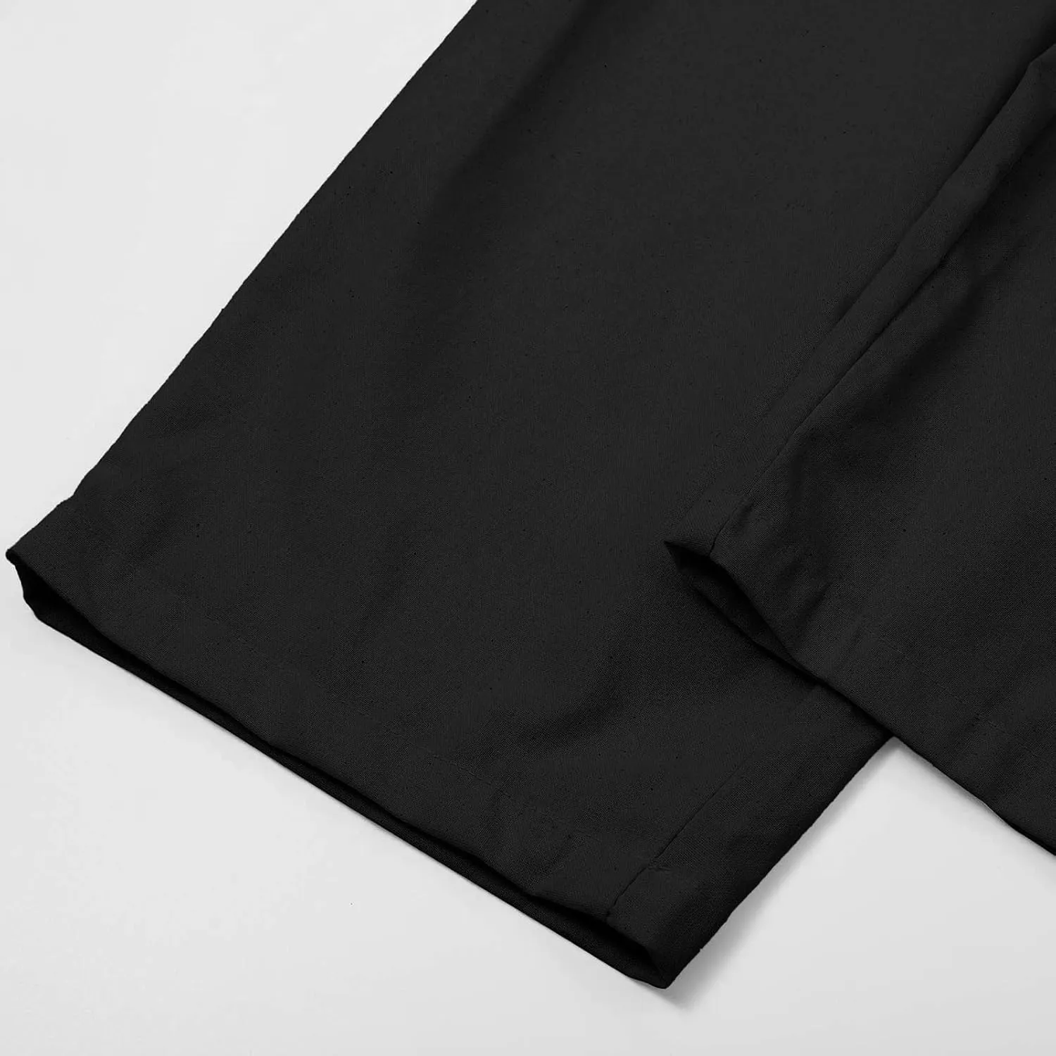Womens Cotton Linen Straight Leg Pants Summer Drawstring Elastic High Waist Pants Casual Trousers with Pockets