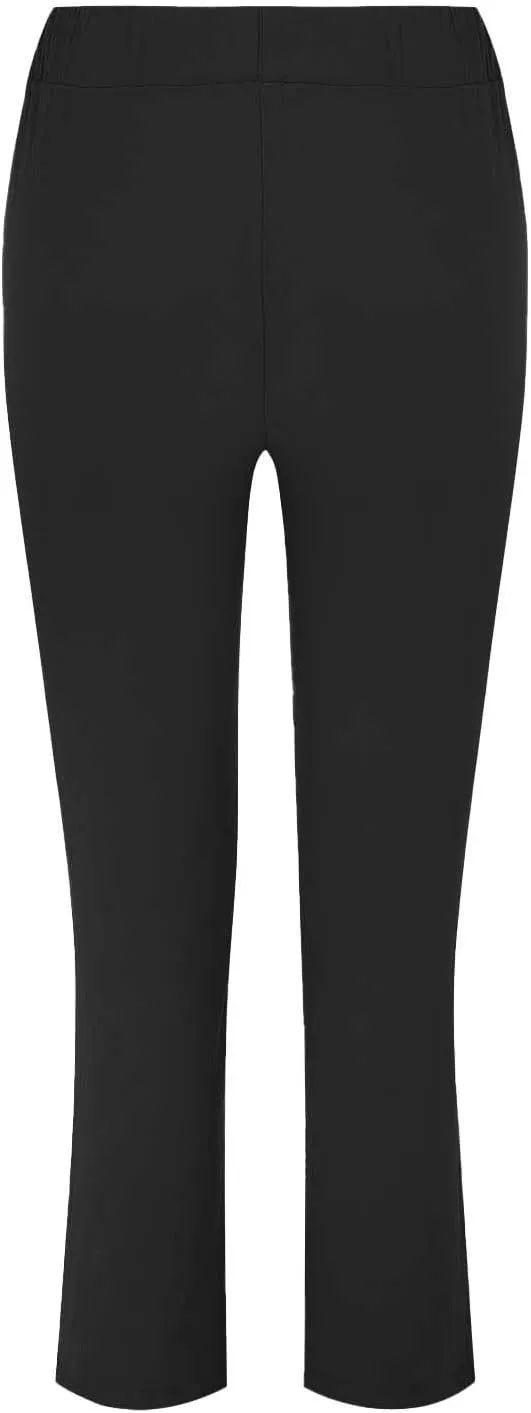 Womens Cotton Linen Straight Leg Pants Summer Drawstring Elastic High Waist Pants Casual Trousers with Pockets