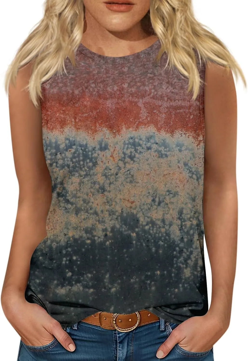 Womens Cute Tank Tops Trendy Sleeveless Oversized Tee Scoop Neck Soft Loose Casual 2025 Summer Flowy Shirts