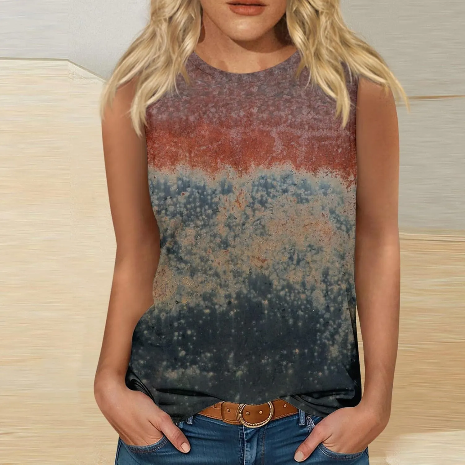 Womens Cute Tank Tops Trendy Sleeveless Oversized Tee Scoop Neck Soft Loose Casual 2025 Summer Flowy Shirts