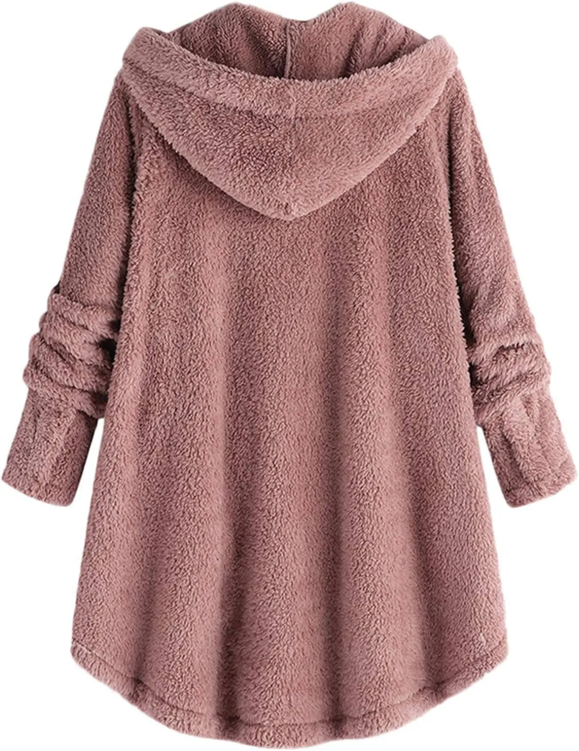 Womens Fuzzy Fleece Sherpa Hoodies Oversized Button Down Sweatshirt Winter Thermal Sweaters Soft Warm Hoodies