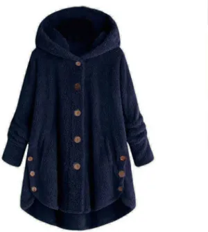 Womens Fuzzy Fleece Sherpa Hoodies Oversized Button Down Sweatshirt Winter Thermal Sweaters Soft Warm Hoodies