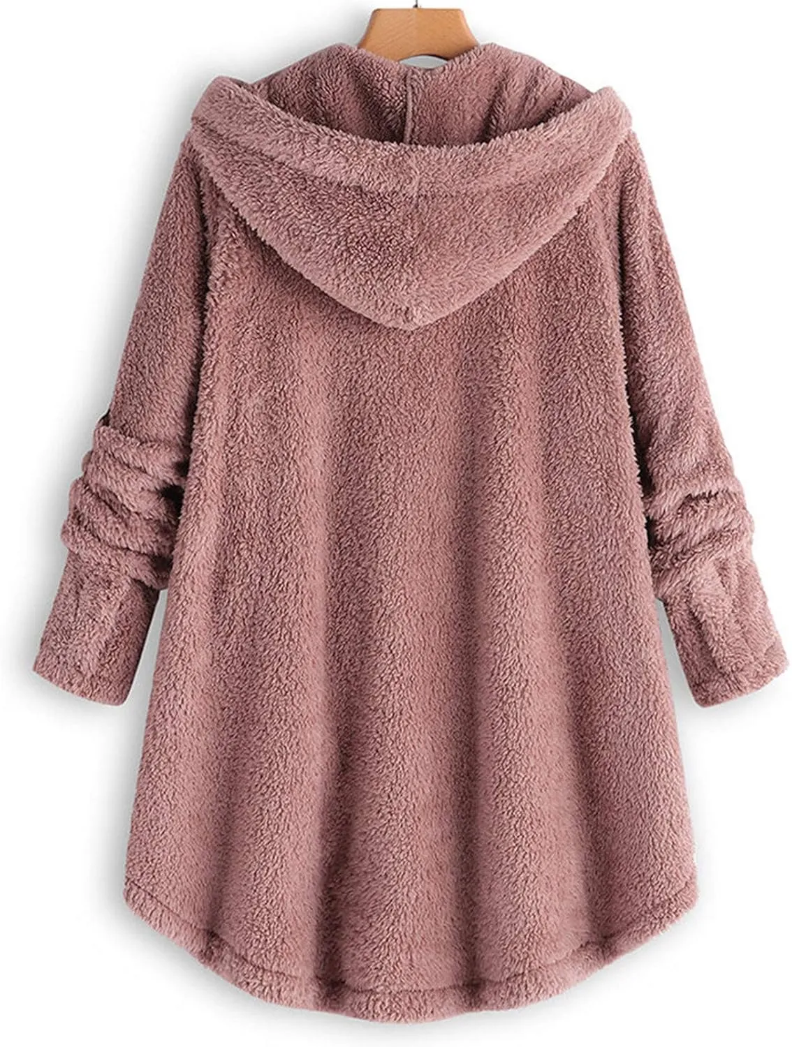 Womens Fuzzy Fleece Sherpa Hoodies Oversized Button Down Sweatshirt Winter Thermal Sweaters Soft Warm Hoodies