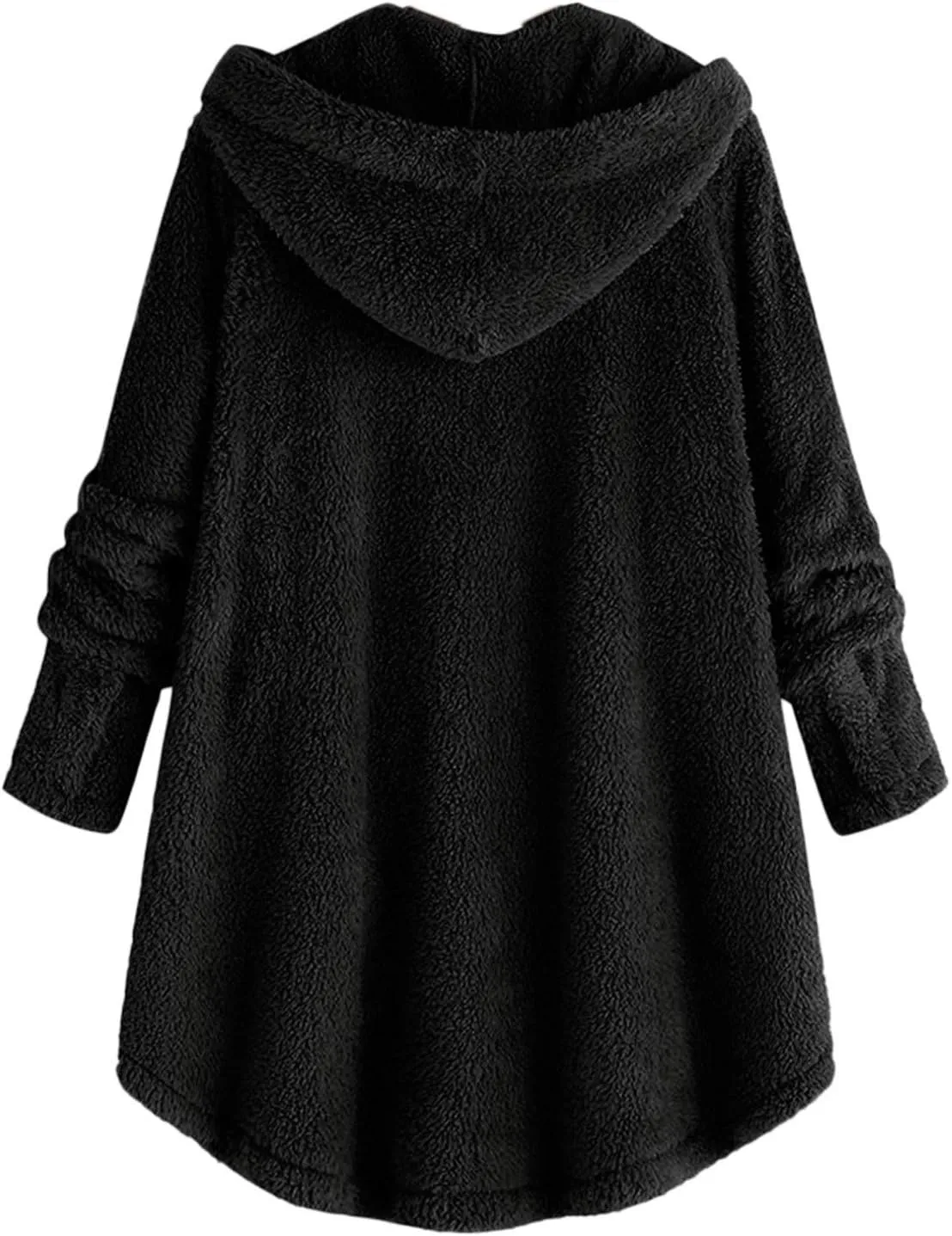Womens Fuzzy Fleece Sherpa Hoodies Oversized Button Down Sweatshirt Winter Thermal Sweaters Soft Warm Hoodies