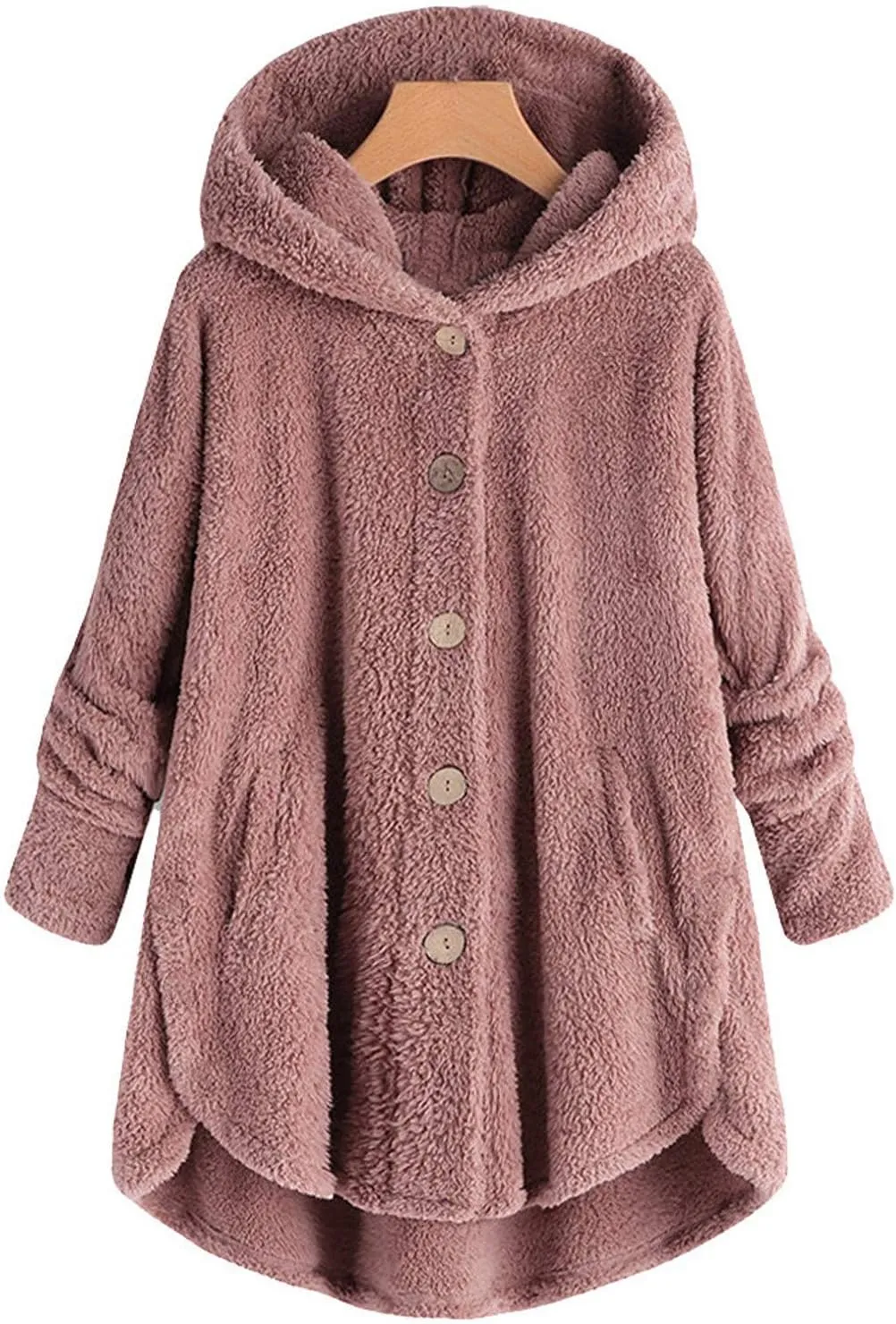 Womens Fuzzy Fleece Sherpa Hoodies Oversized Button Down Sweatshirt Winter Thermal Sweaters Soft Warm Hoodies