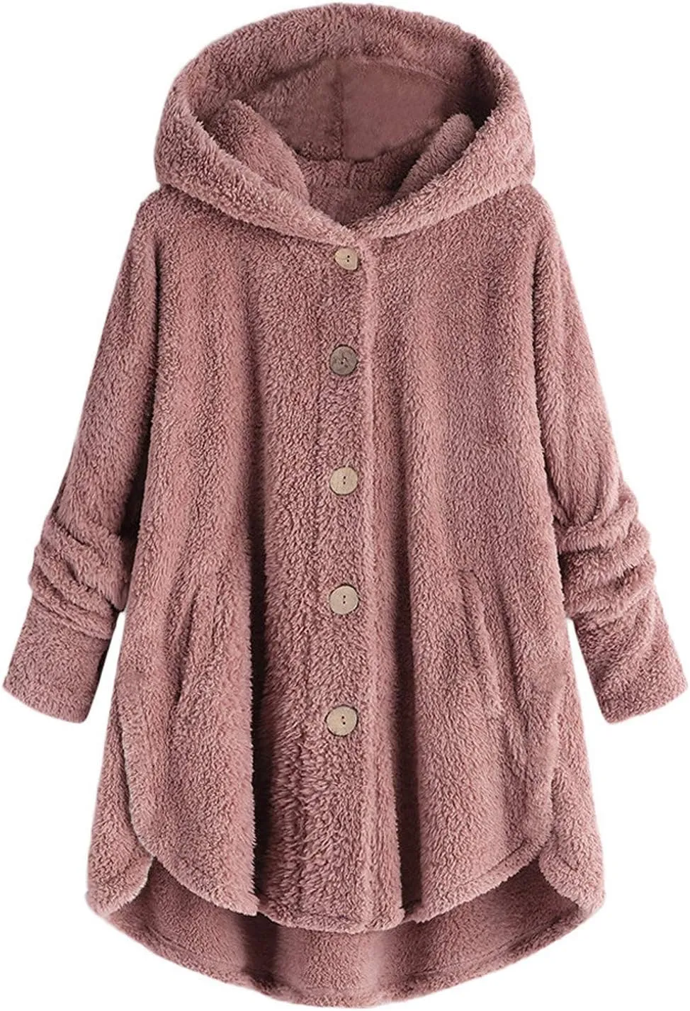 Womens Fuzzy Fleece Sherpa Hoodies Oversized Button Down Sweatshirt Winter Thermal Sweaters Soft Warm Hoodies
