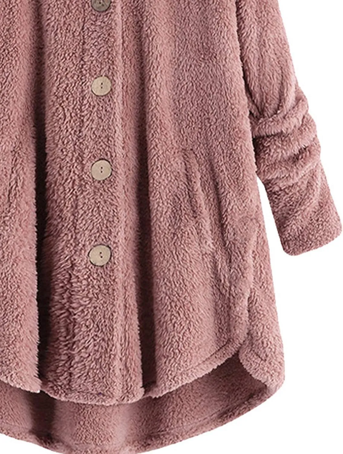 Womens Fuzzy Fleece Sherpa Hoodies Oversized Button Down Sweatshirt Winter Thermal Sweaters Soft Warm Hoodies