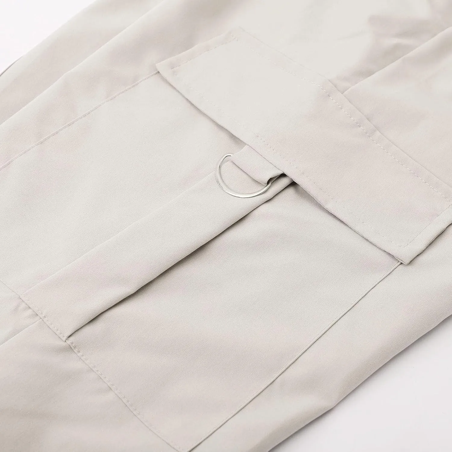 Womens High Waist Straight Leg Pants Solid Color Casual Trousers with Pockets 2024 Trendy Casual Cargo Joggers Pants