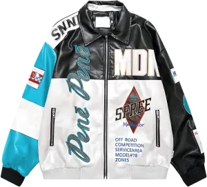Women's Men's Faux Leather Jacket Varsity Jacket for Woman Motorcycle Bomber Jacket Coat 2024