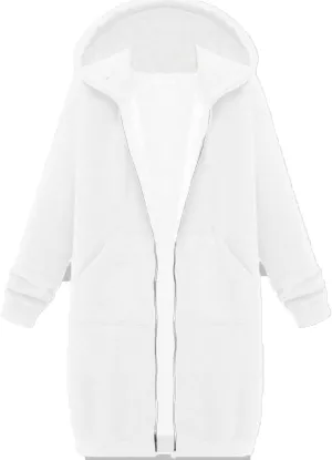 Womens Oversized Zip Up Long Hoodies Casual Long Sleeve Solid Color Sweatshirts Fall Trendy Loose Jacket with Pockets