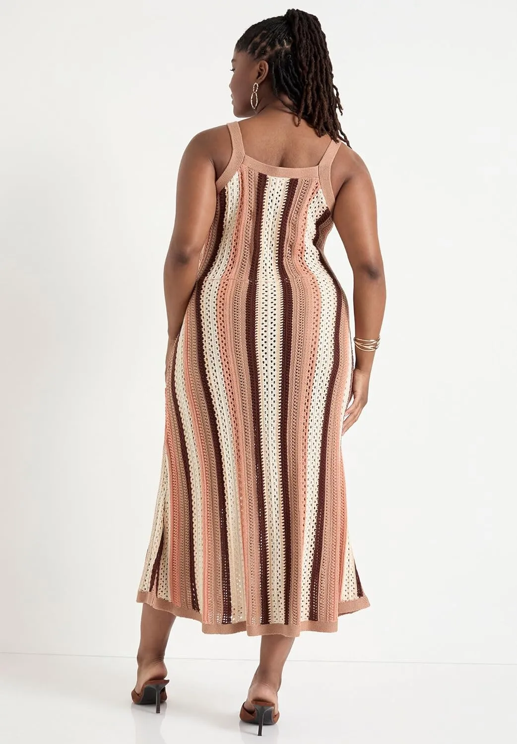Women's Plus Size Strap Sweater Midi Dress