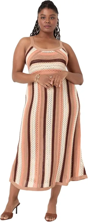 Women's Plus Size Strap Sweater Midi Dress