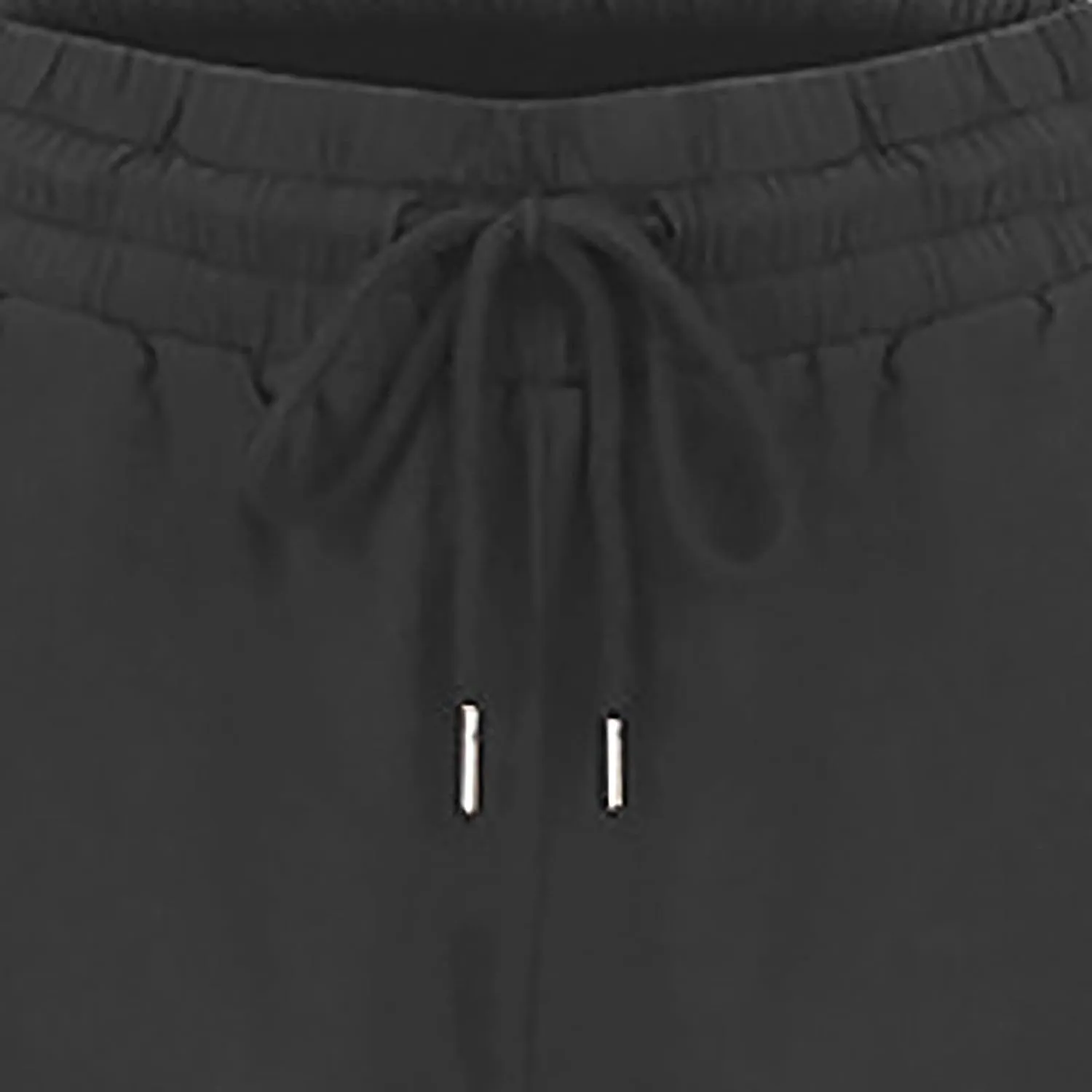Womens Summer Casual Drawstring Pants Straight Leg Elastic Waist Regular Fit Loose Comfy Lounge Trousers with Pockets