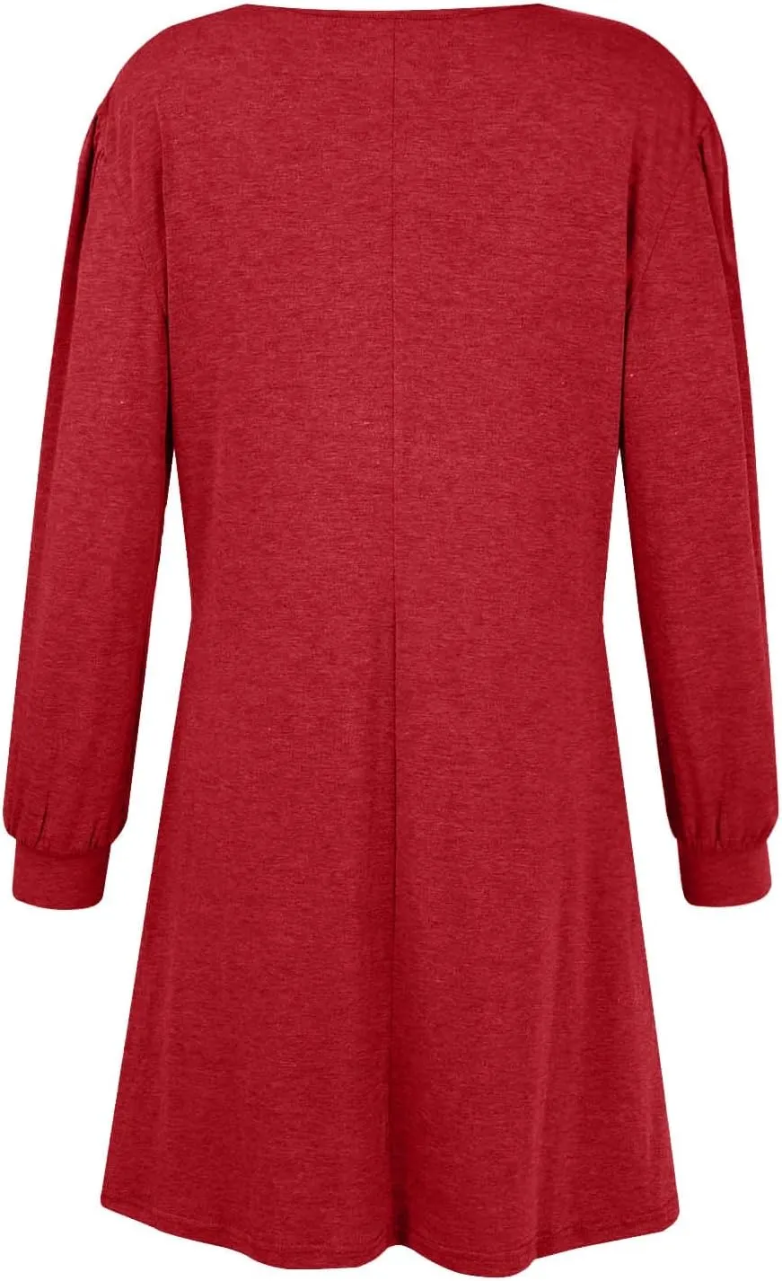 Womens Sweater Dresses 2024 Trendy Crewneck Solid Color Button Long Sleeve Casual Loose Dress Fall Outfits with Pockets