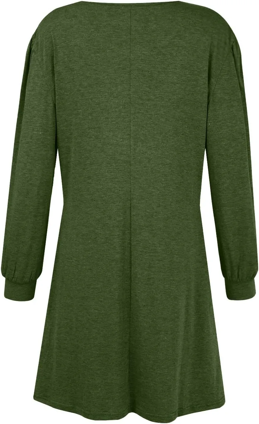 Womens Sweater Dresses 2024 Trendy Crewneck Solid Color Button Long Sleeve Casual Loose Dress Fall Outfits with Pockets