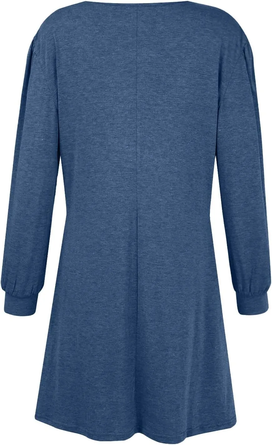 Womens Sweater Dresses 2024 Trendy Crewneck Solid Color Button Long Sleeve Casual Loose Dress Fall Outfits with Pockets