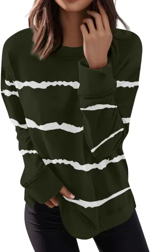 Womens Sweatshirt Oversized Crew Neck Pullover Tops Casual Long Sleeve Shirts Going Out Trendy Outfits