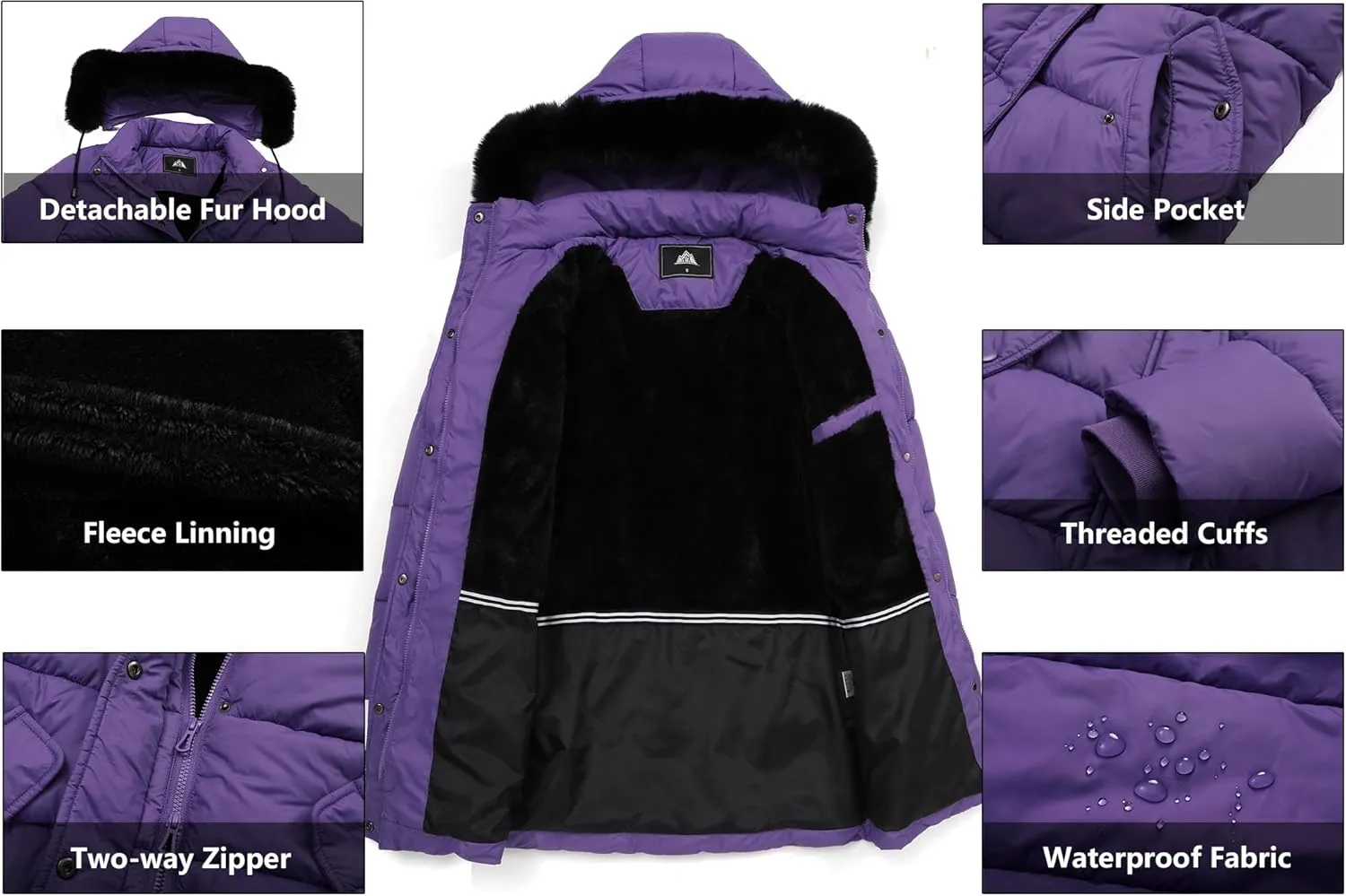 Women's Warm Winter Coat Waterproof Long Puffer Jacket Thickened Down Jacket