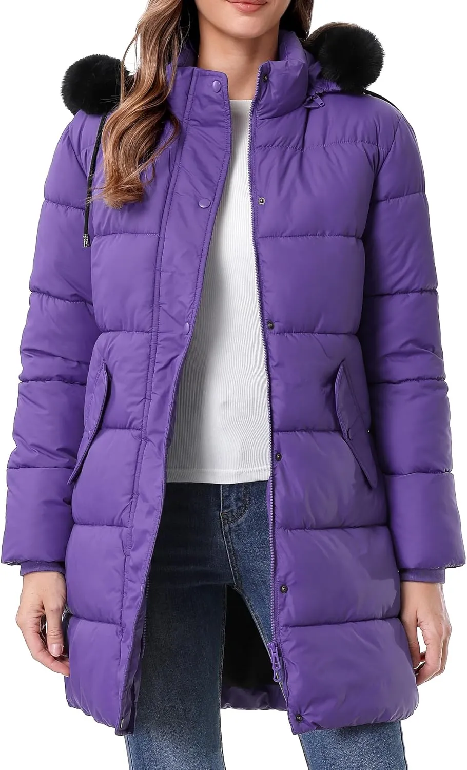Women's Warm Winter Coat Waterproof Long Puffer Jacket Thickened Down Jacket