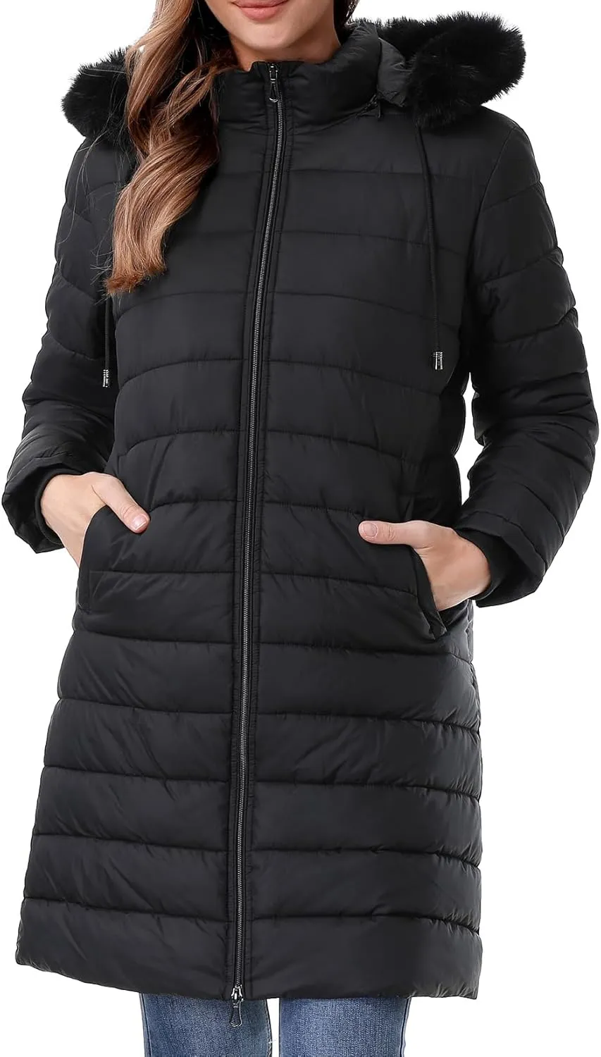 Women's Waterproof Long Puffer Jacket Thickened Down Jacket Warm Winter Coat