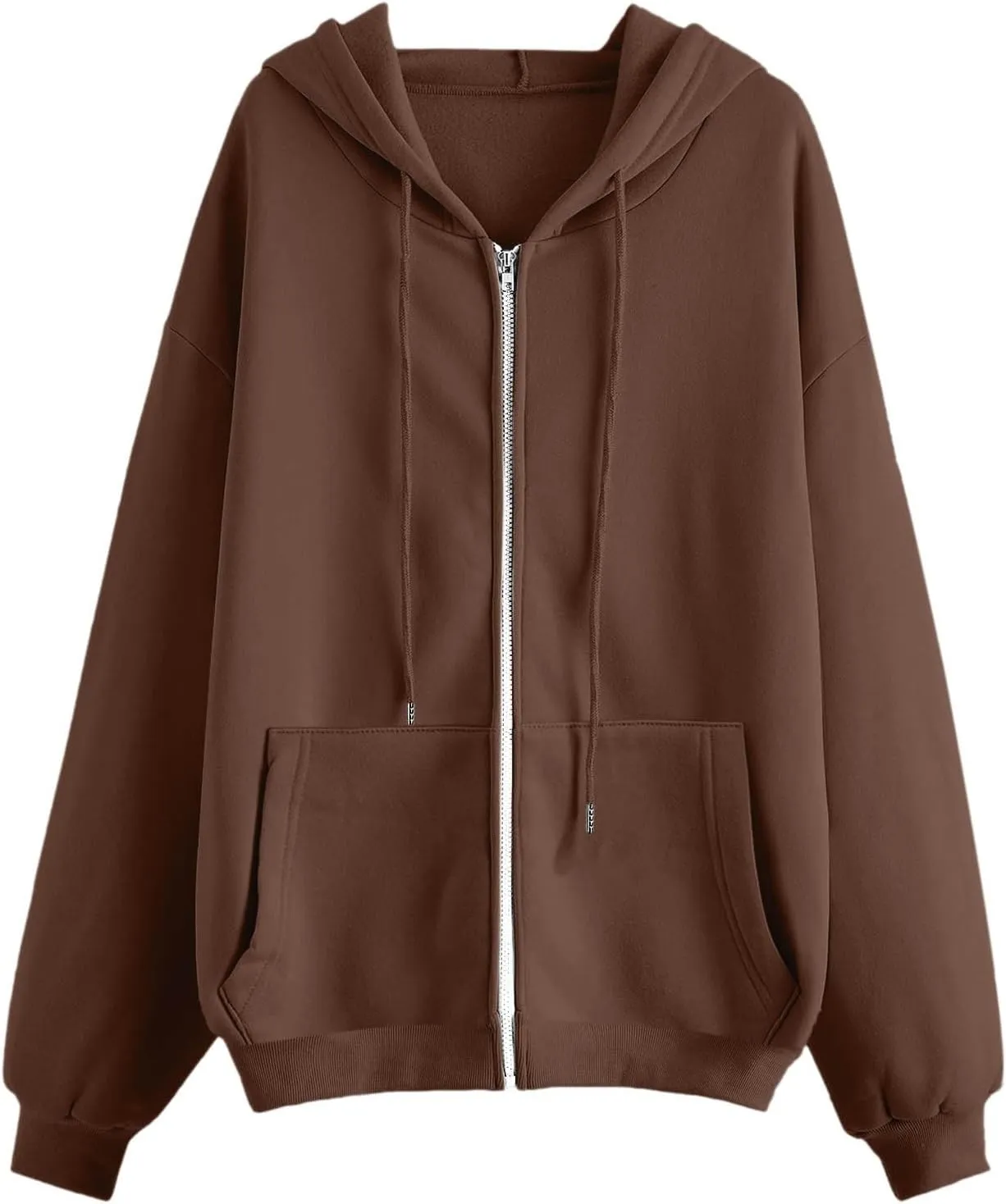 Womens Zip Up Y2k Hoodies Fall Fashion Oversized Long Sleeve Hooded Sweatshirt Casual Lightweight Jackets