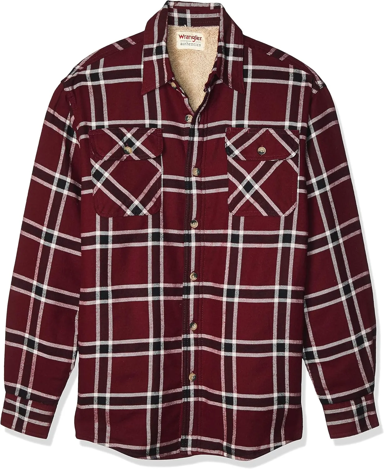 Wrangler Authentics Men's Long Sleeve Sherpa Lined Shirt Jacket