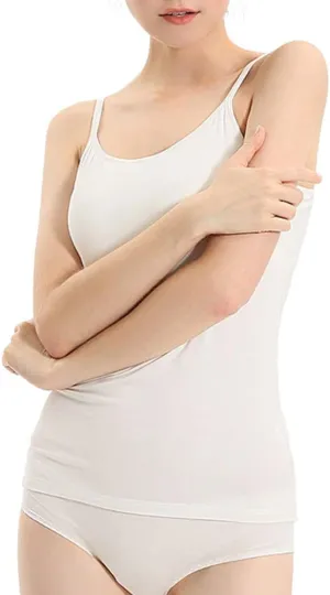 Zylioo Womens Modal Padded Built-in-Bra Tanks Tops Crew Neck Wireless Bra Camisole Casual Slim-Fit Shirts Tee Plus Size